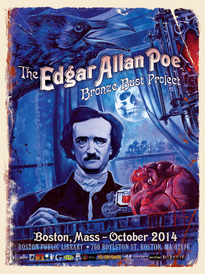 Edgar Allan Poe Bronze Bust